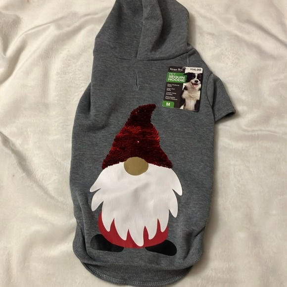 NWT Pet sequin hoodie.  Pullover. High cut belly. Leash Hole access adjustable - Picture 1 of 5